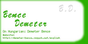 bence demeter business card